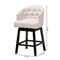 Baxton Studio Theron MidCentury Light Beige Fabric  Espresso Brown Finished Wood Swivel Counter Stool Set 2PC 225-2PC-12973-ZORO - alternate 2